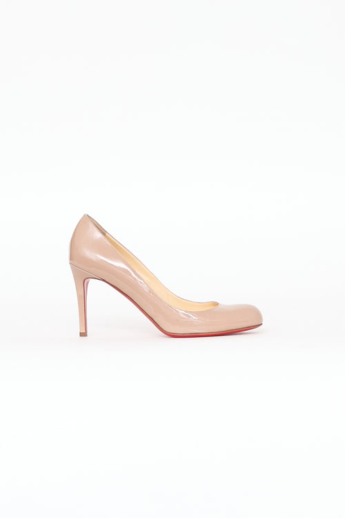 Christian Louboutin Beige Patent Leather Pump