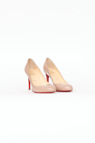 Christian Louboutin Beige Patent Leather Pump