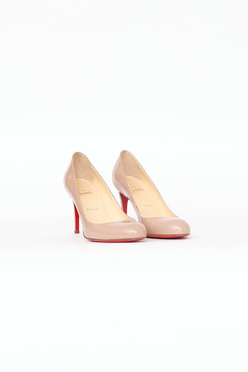 Christian Louboutin Beige Patent Leather Pump