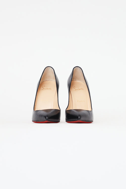 Christian Louboutin Black Leather Pigalle 100 Pump