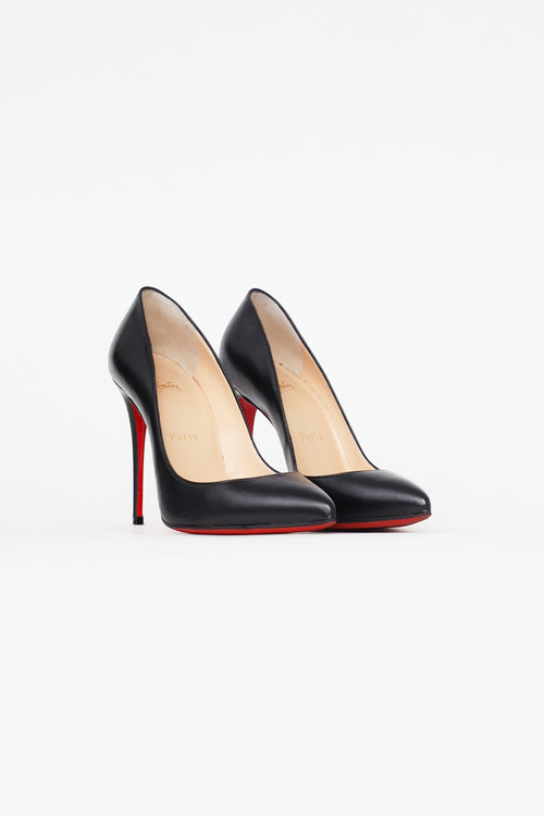 Christian Louboutin Black Leather Pigalle 100 Pump