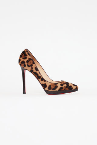 Christian Louboutin Brown 
Black Patterned Pump