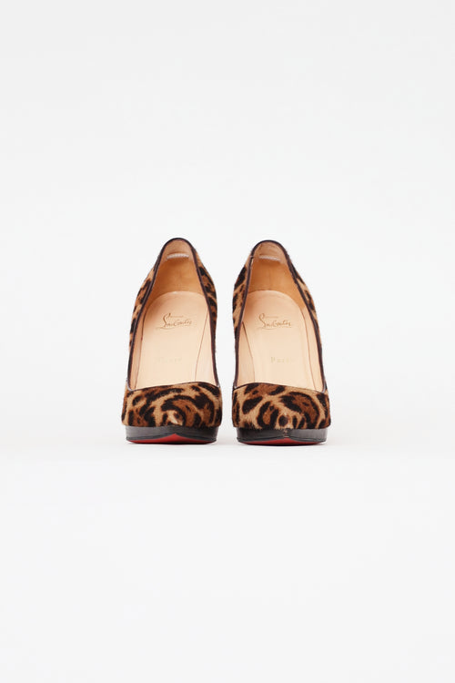 Christian Louboutin Brown 
Black Patterned Pump