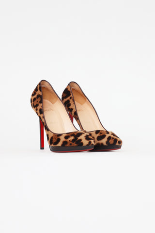 Christian Louboutin Brown 
Black Patterned Pump