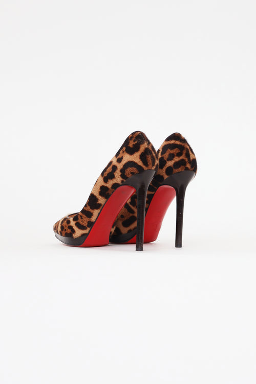 Christian Louboutin Brown 
Black Patterned Pump