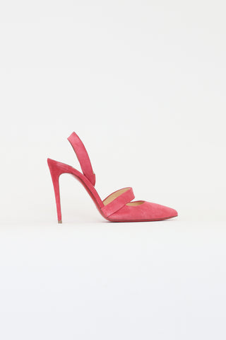 Christian Louboutin Pink Suede Actina Pumps