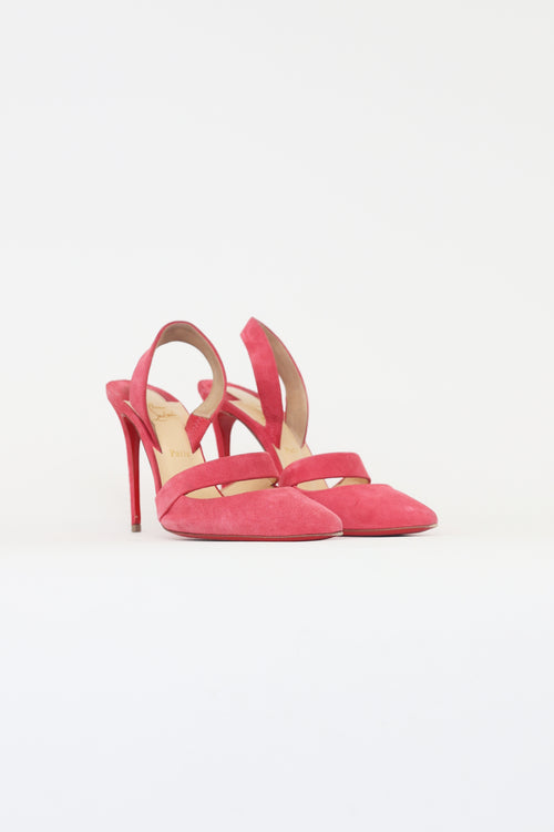 Christian Louboutin Pink Suede Actina Pumps