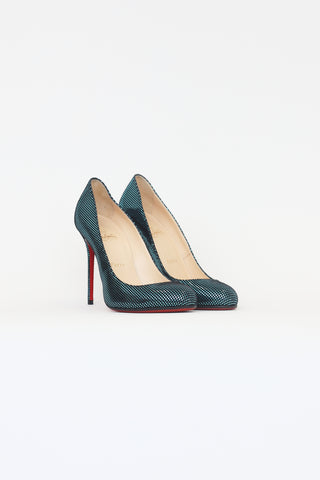 Christian Louboutin Turquoise Suede Fifi 120 Pumps