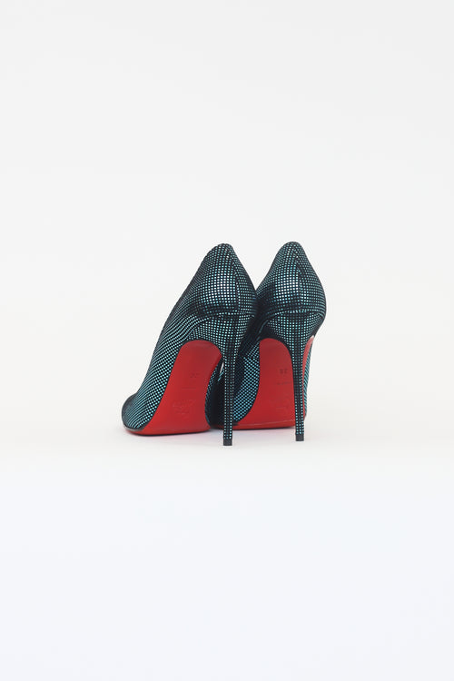 Christian Louboutin Turquoise Suede Fifi 120 Pumps