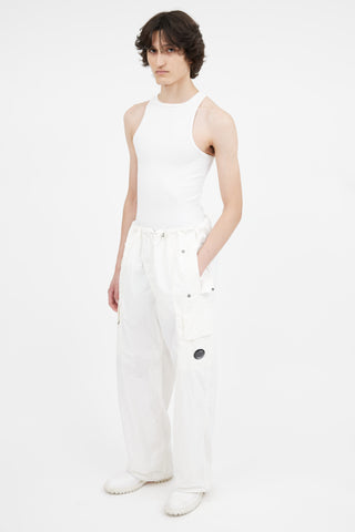 C.P. Company White Flatt Nylon Oversized Pant