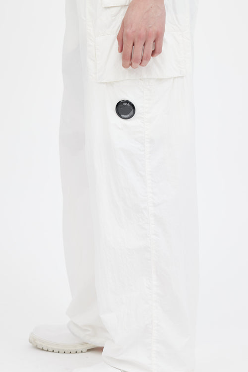 C.P. Company White Flatt Nylon Oversized Pant