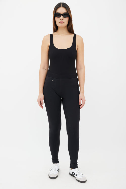 Celine Black Elastic Waistband Slim Legging  