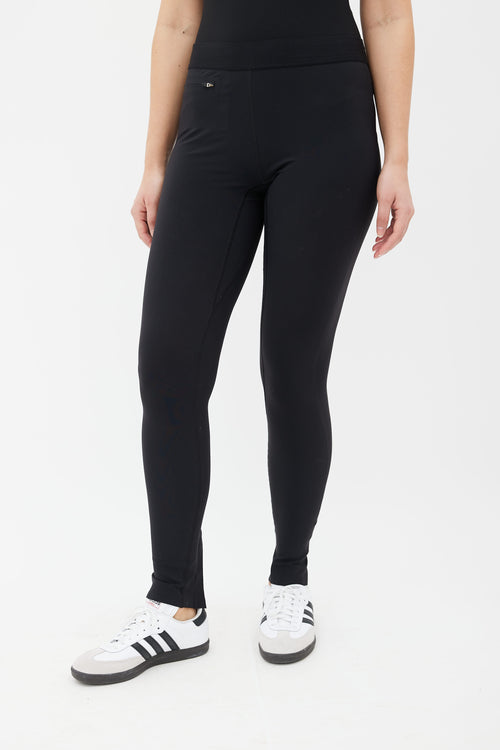 Celine Black Elastic Waistband Slim Legging 