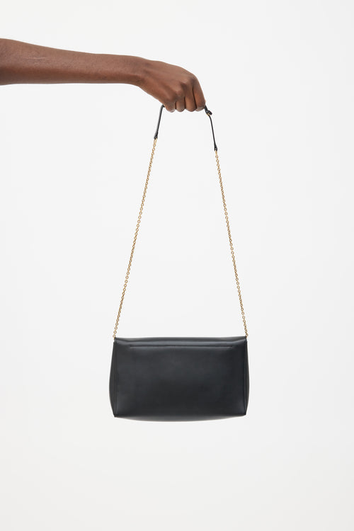 Celine Black Leather Envelope Chain Wallet