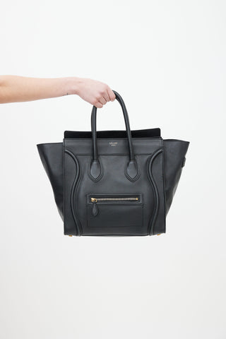 Celine Black Leather Micro Luggage Shoulder Bag