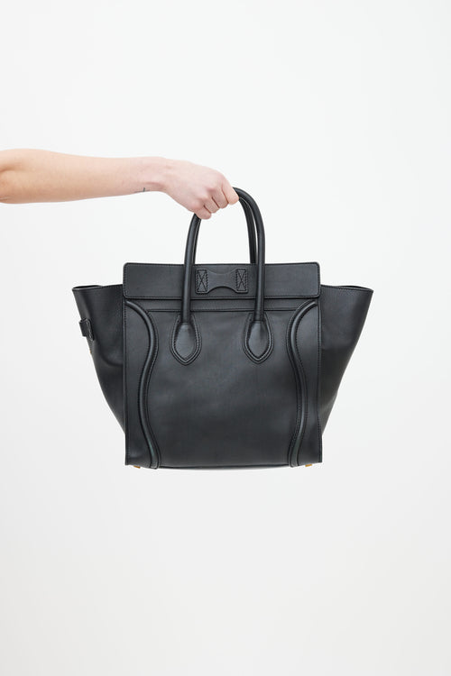 Celine Black Leather Micro Luggage Shoulder Bag