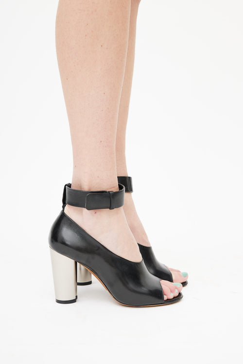 Celine Black Bam Bam Peep Toe Heel