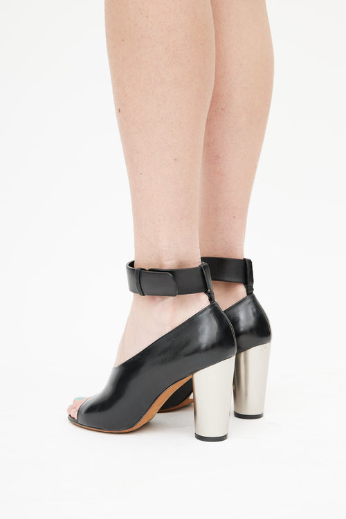 Celine Black Bam Bam Peep Toe Heel