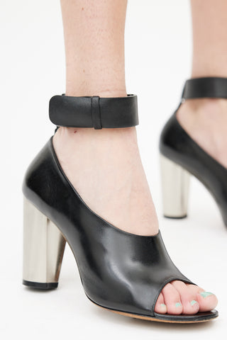 Celine Black Bam Bam Peep Toe Heel