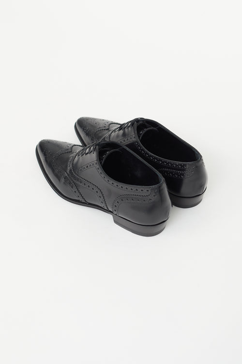 Celine Black Pointed Toe Leather Derby