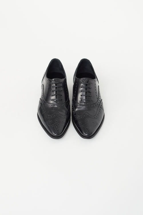 Celine Black Pointed Toe Leather Derby