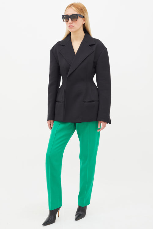 Celine Black Tapered Open Blazer