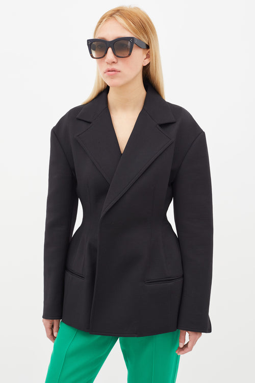 Celine Black Tapered Open Blazer