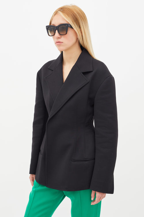 Celine Black Tapered Open Blazer