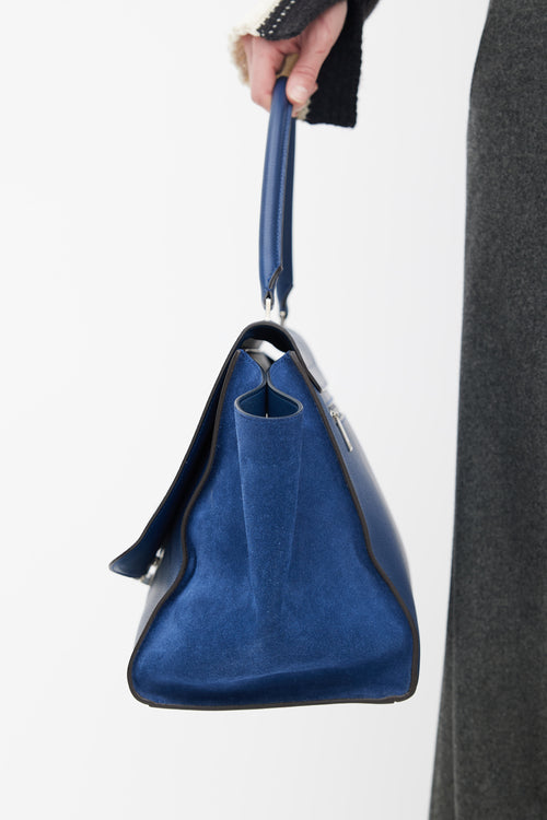 Celine Blue Leather Trapeze Shoulder Bag