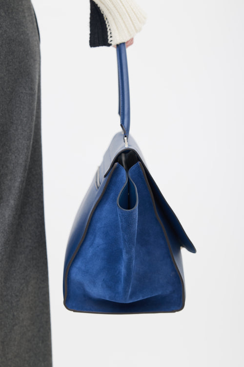 Celine Blue Leather Trapeze Shoulder Bag