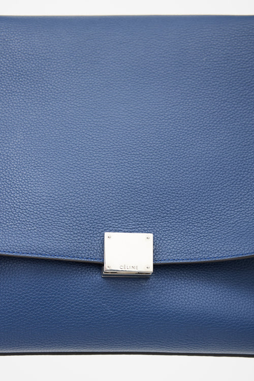 Celine Blue Leather Trapeze Shoulder Bag