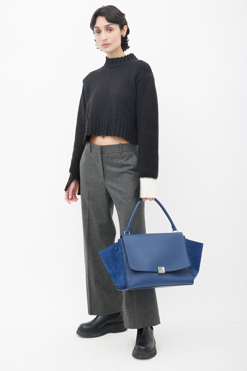 Celine Blue Leather Trapeze Shoulder Bag