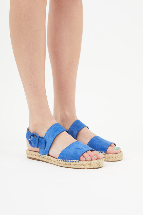 Celine Blue Suede Espadrilles Sandal