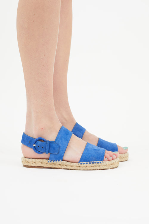 Celine Blue Suede Espadrilles Sandal