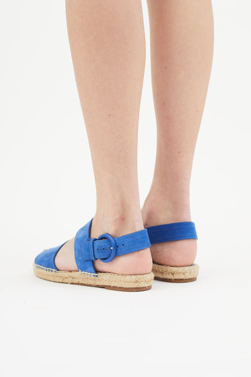 Celine Blue Suede Espadrilles Sandal