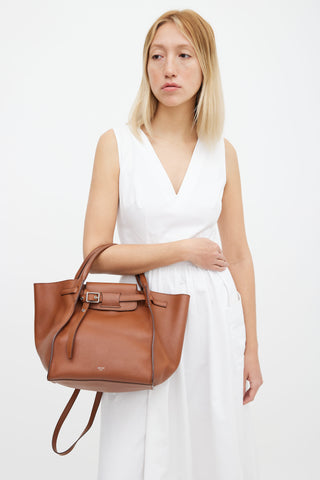 Celine Brown Leather Big Bag Tote