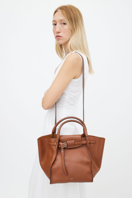 Celine Brown Leather Big Bag Tote