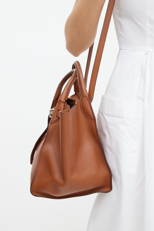 Celine Brown Leather Big Bag Tote