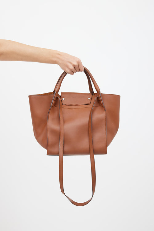 Celine Brown Leather Big Bag Tote