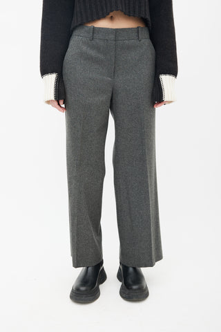 Celine Grey Wool Straight Leg Trouser