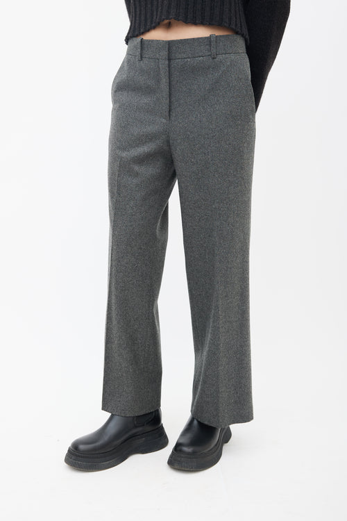 Celine Grey Wool Straight Leg Trouser