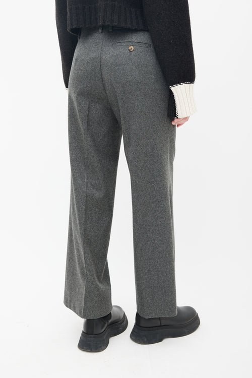 Celine Grey Wool Straight Leg Trouser