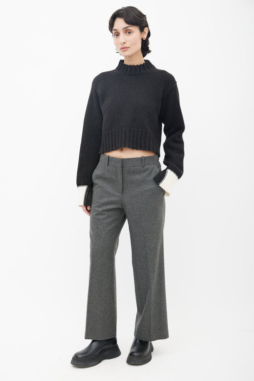 Celine Grey Wool Straight Leg Trouser