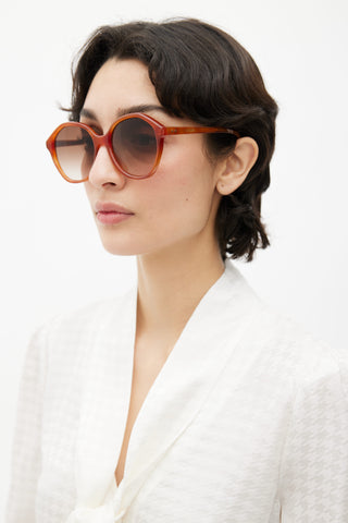 Celine Orange Oversized Round CL40201U Sunglasses