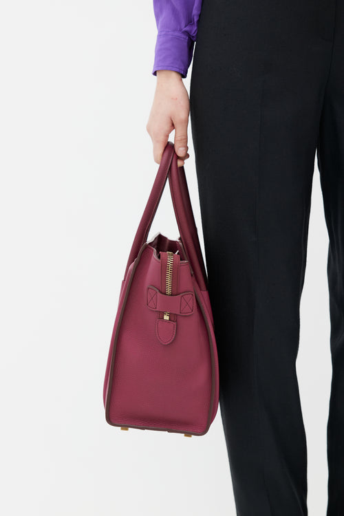 Celine Purple Micro Luggage Tote Bag