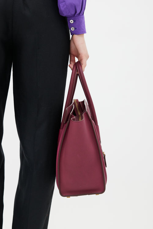 Celine Purple Micro Luggage Tote Bag