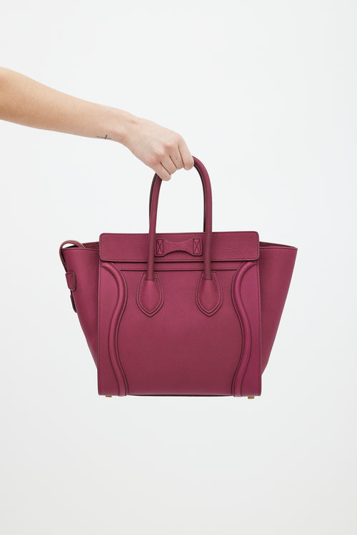 Celine Purple Micro Luggage Tote Bag