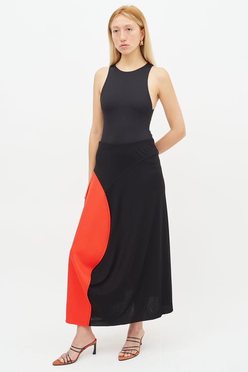 Celine Spring 2017 Black 
Red Maxi Skirt