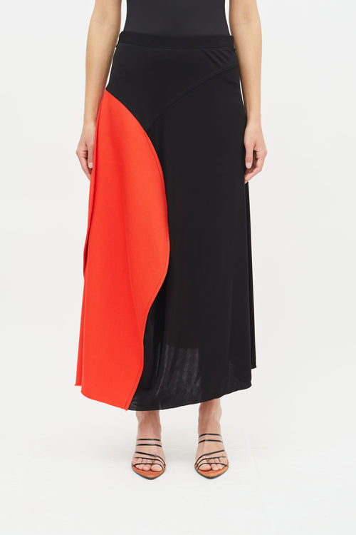 Celine Spring 2017 Black 
Red Maxi Skirt