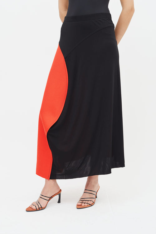 Celine Spring 2017 Black 
Red Maxi Skirt